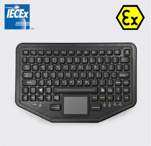 Clavier Bluetooth à sécurité intrinsèque ATEX IECEx vue de face avec marquages